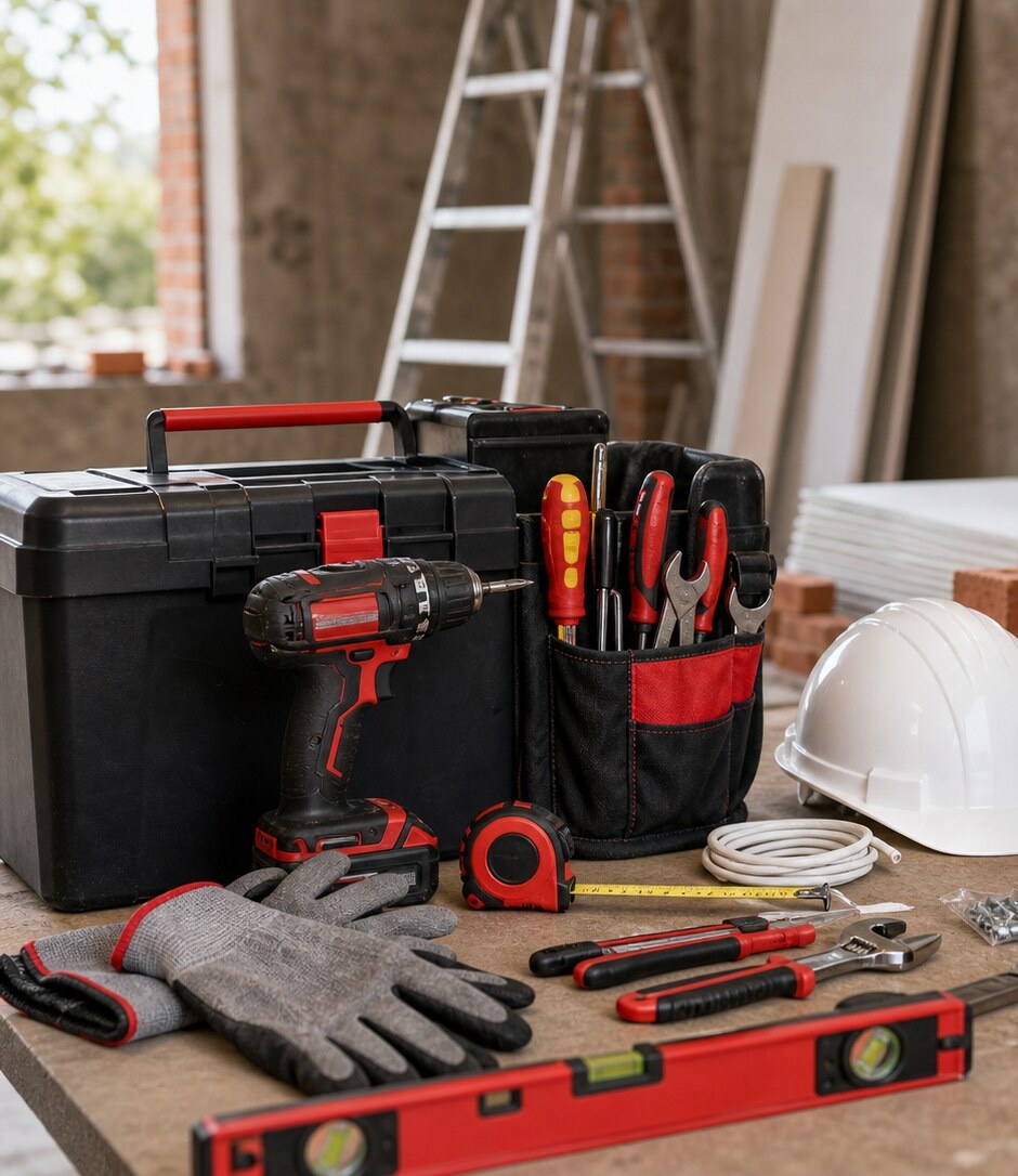 Construction tools and building maintenance materials