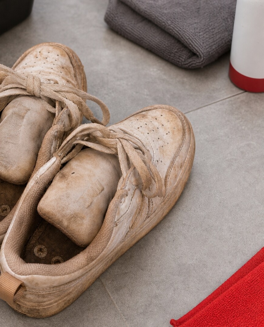 Dirty sneakers before shoe laundry