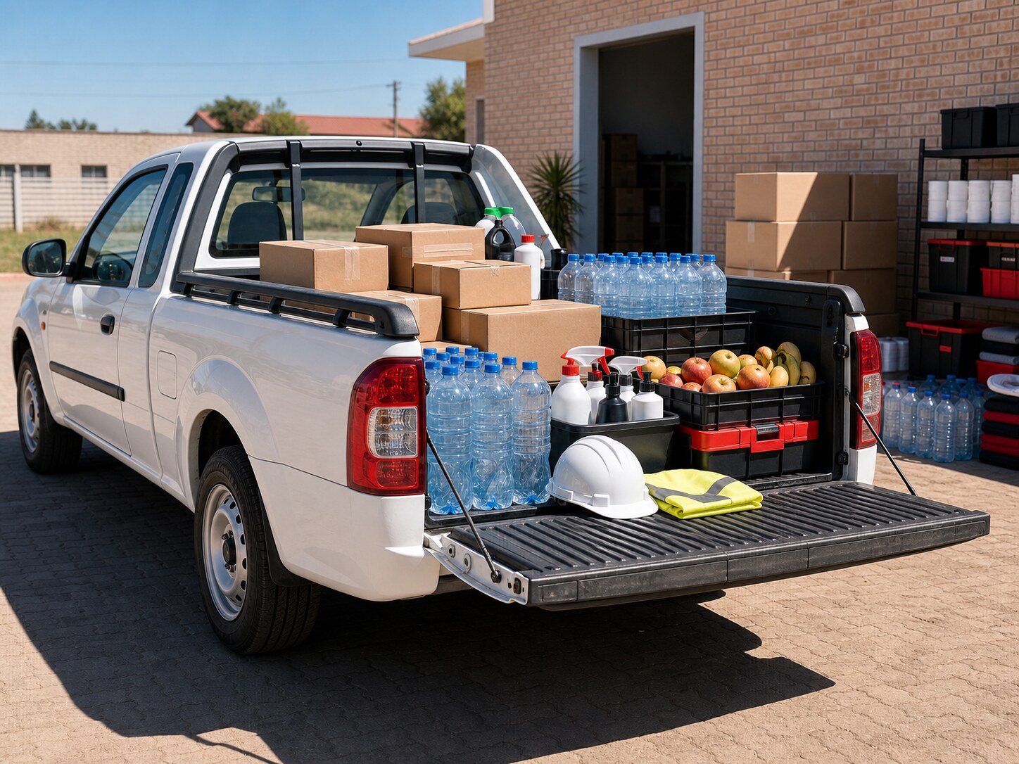General supplier delivery truck with supplies
